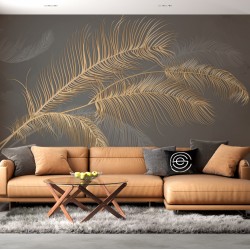 Fototapet Personalizat Luxury Feather Gold