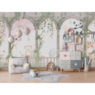 Fototapet  fara imbinari personalizat Fresco With Funny Animals