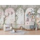 Fototapet fara imbinari personalizat Fresco With Funny Animals Fototapet fara imbinari personalizat Fresco With Funny Animals