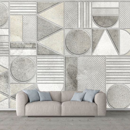 Fototapet 3D Personalizat Living si Dormitor - Contrast Geometric