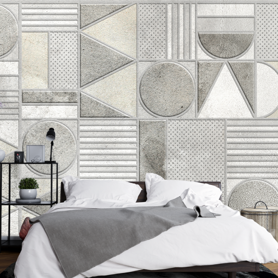 Fototapet 3D Personalizat Living si Dormitor - Contrast Geometric