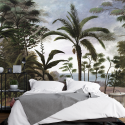 Fototapet 3D Personalizat Tropical - Padure & Frunze pentru Dormitor și Living