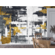 Fototapet Personalizat Abstract Alb-Negru cu Accente Aurii Fototapet Personalizat Abstract Alb-Negru cu Accente Aurii