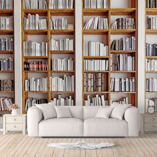Fototapet 3D personalizat fără îmbinari - Perete Bibliotecă Fototapet 3D personalizat fără îmbinari - Perete Bibliotecă