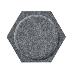 Panou Decorativ Acustic din Fetru Hexagon cu Cerc  300x259 mm