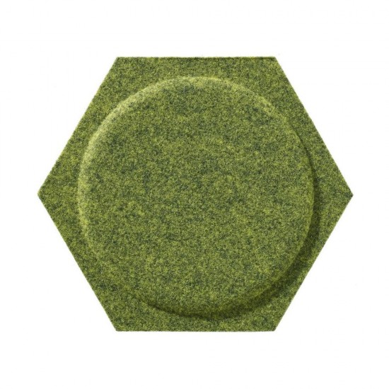 Panou Decorativ Acustic din Fetru Hexagon cu Cerc  300x259 mm