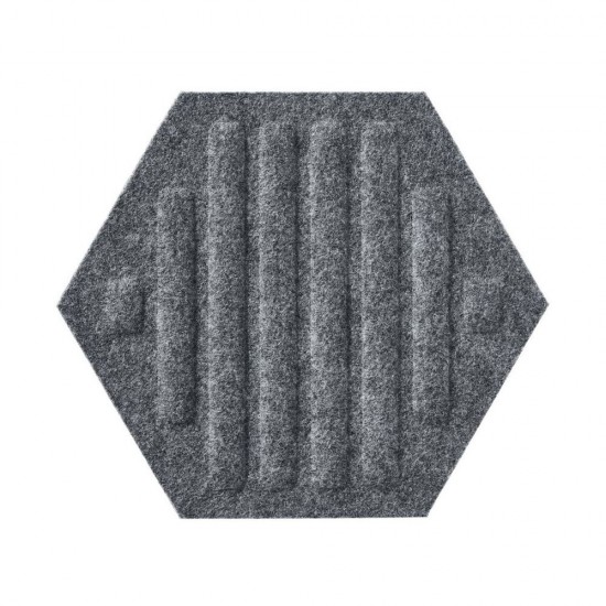 Panou Decorativ Acustic din Fetru Hexagon cu Dungi 300x259 mm