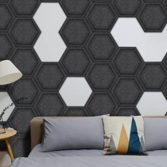 Panou Decorativ Acustic din Fetru Hexagon Fagure 300x259 mm