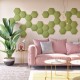 Panou Decorativ Acustic din Fetru Hexagon cu Cerc  300x259 mm