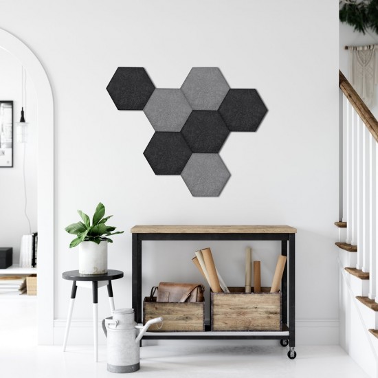 Panou Decorativ Acustic din Fetru Hexagon Simplu 300x259 mm