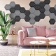 Panou Decorativ Acustic din Fetru Hexagon cu Cerc  300x259 mm