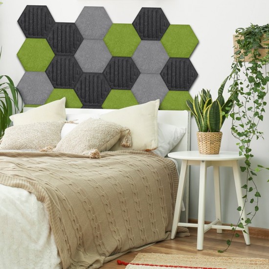 Panou Decorativ Acustic din Fetru Hexagon Simplu 300x259 mm