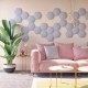 Panou Decorativ Acustic din Fetru Hexagon cu Cerc  300x259 mm