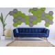 Panou Decorativ Acustic din Fetru Hexagon cu Cerc  300x259 mm