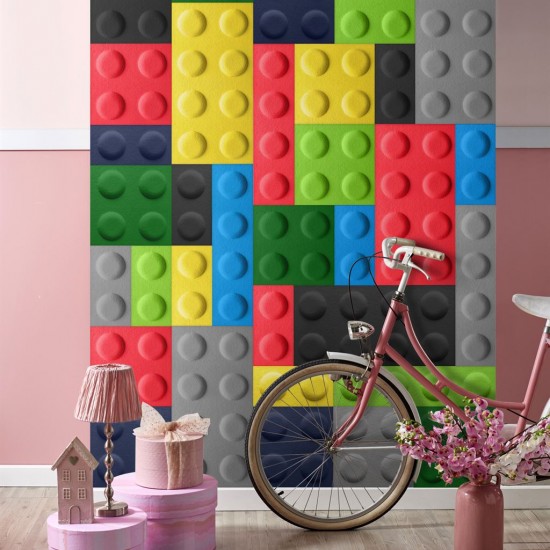 Panou Decorativ Acustic din Fetru Dreptunghi Lego 600x300 mm