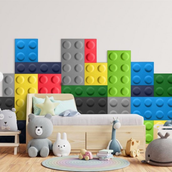 Panou Decorativ Acustic din Fetru Dreptunghi Lego 600x300 mm