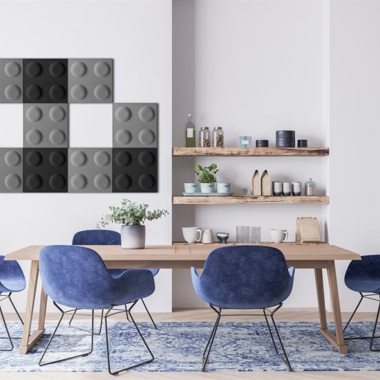 Panou Decorativ Acustic din Fetru Patrat Lego 300x300 mm