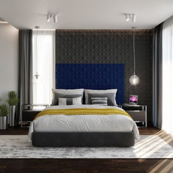 Panou Decorativ Acustic din Fetru Patrat Buline 300x300mm
