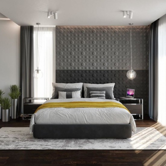 Panou Decorativ Acustic din Fetru Patrat Buline 300x300mm