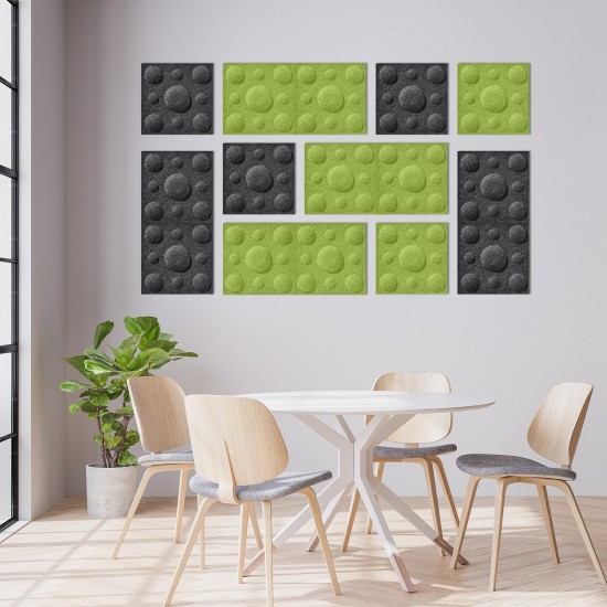 Panou Decorativ Acustic din Fetru Patrat Buline 300x300mm