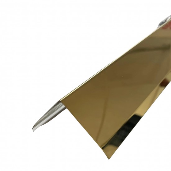 Profil de colt cu laturi drepte, auriu lucios, 15x15x2700 mm