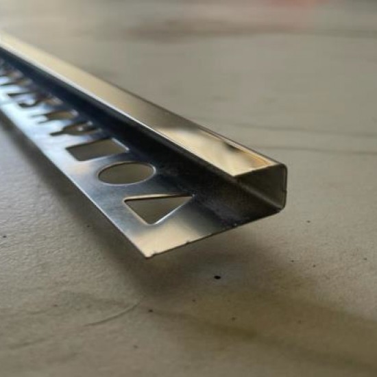 Profil inox colt exterior , incastrat , crom lucios 10x0,6x2700 mm