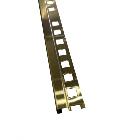 Profil inox colt exterior pătrat , auriu brush 12x0,6x2700 mm