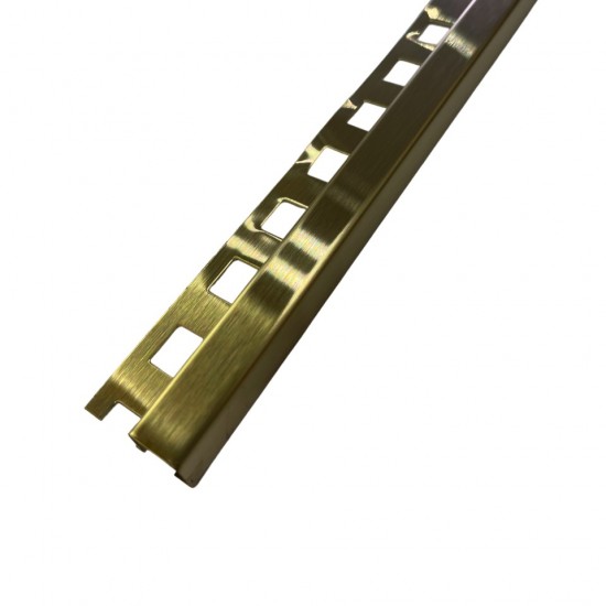 Profil inox colt exterior pătrat , auriu brush 12x0,6x2700 mm